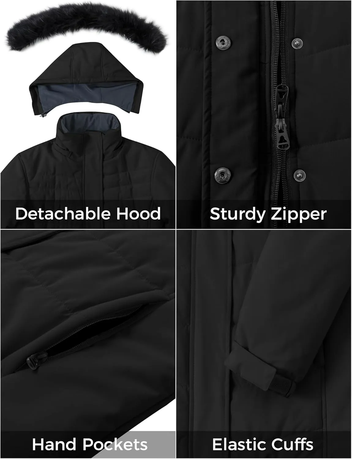 Skieer Women's Waterproof Ski Jacket Windproof Warm Winter Coat Thick Padded Snow Parka