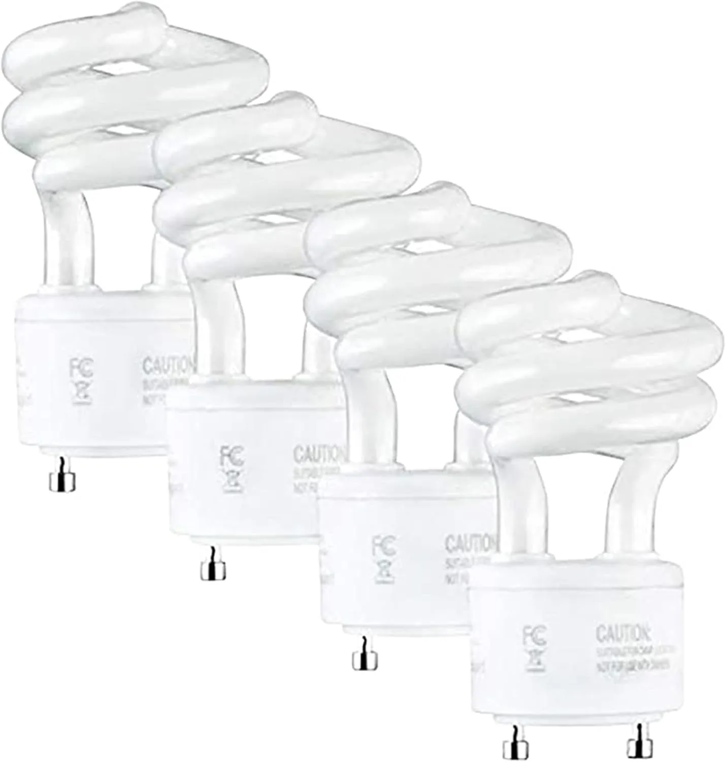 SLEEKLIGHTING 13Watt T2 Spiral CFL GU24 2 Prong Light Bulb Base 2700K 900lm -UL Approved 120v 60Hz Light Bulb- Mini Twist Lock Spiral -Self Ballasted Compact Fluorescent -Warm White Light 4pack