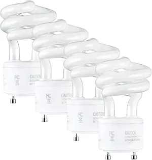 SLEEKLIGHTING 13Watt T2 Spiral CFL GU24 2 Prong Light Bulb Base 2700K 900lm -UL Approved 120v 60Hz Light Bulb- Mini Twist Lock Spiral -Self Ballasted Compact Fluorescent -Warm White Light 4pack