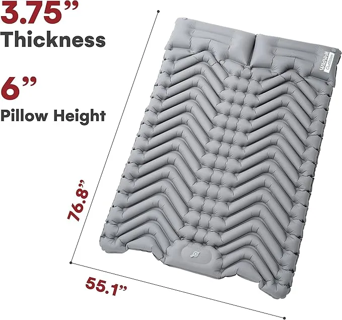 Sleeping pad for Camping 2 Person - Large self Inflatable Mattress Camping - Lightweight Camping Bed for Adults - Ideal for Backpacking Adventures