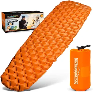 Sleeping Pad for Camping - Patented Camp Mat, Ultralight - Best Compact Inflatable Air Mattress for Adults & Kids - Lightweight Hiking, Backpacking, Outdoor & Travel Gear
