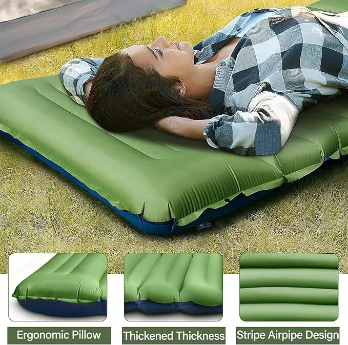 Sleeping Pad for Camping, Ultralight Inflatable Sleeping Mat with Built-in Foot Pump & Pillow, Compact Camping Air Mattress for Backpacking, Hiking, Traveling, Tent