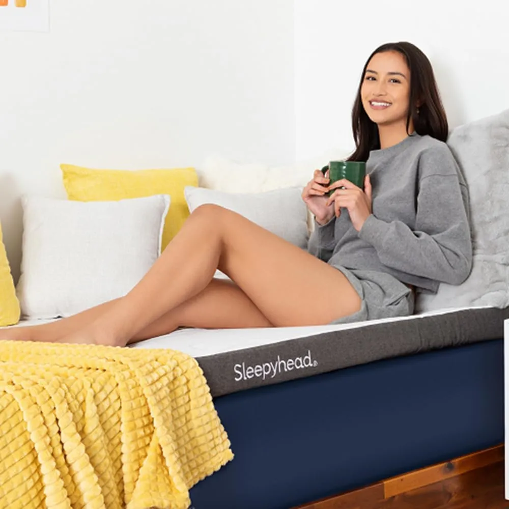 Sleepyhead Full XL 3 Inch Premium Copper Memory Foam Mattress Topper - Dorm Essentials for College Beds, Cooling, Washable Cover, Odor Resistant, Pressure Relief & Support, CertiPUR-US Certified