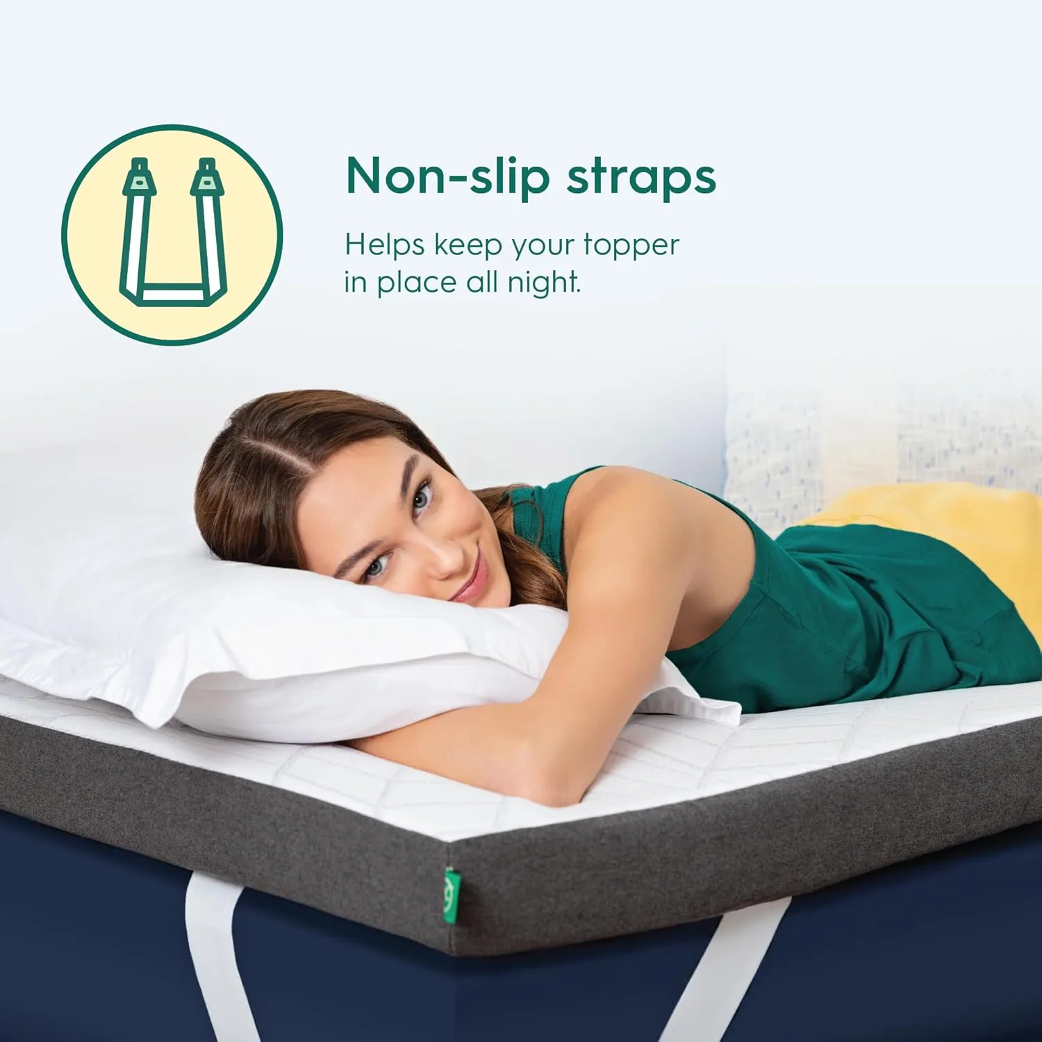 Sleepyhead Twin XL 2 Inch Premium Copper Memory Foam Mattress Topper - Dorm Essentials for College Beds, Cooling, Washable Cover, Odor Resistant, Pressure Relief & Support, CertiPUR-US Certified