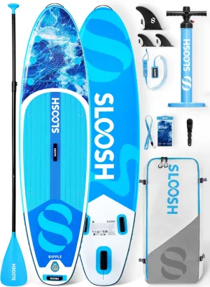 SLOOSH Inflatable Stand Up Paddle Board, 10'6" Paddle Boards with Premium Accessories, Non-Slip EVA Deck, Ultra-Light Carry Bag Pump, Ripple SUP for Youth & Adults of All Skill Levels