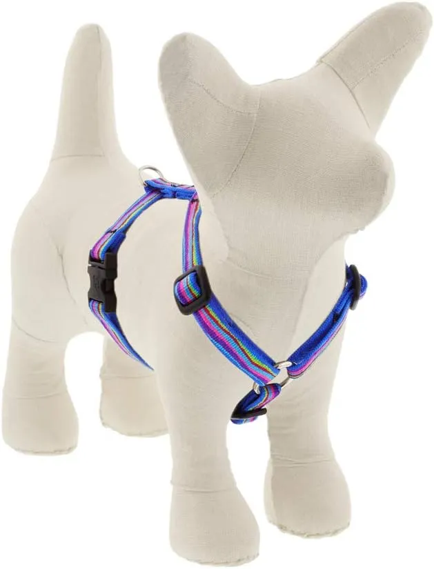 Small Adjustable Dog Harness by Lupine 1/2" Wide Ripple Creek Design with 12-20" Adjustable Girth