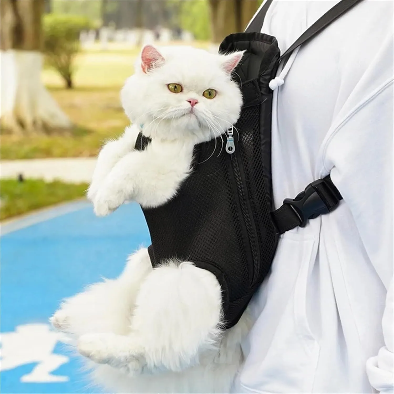 Small Pet Cat Dog Backpack Portable Breathable Double Shoulder Mesh Bag Carrier Camping Hiking Travel Backpacks(Pink,Small)