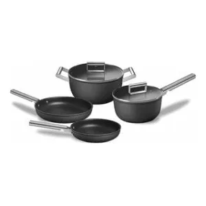 Smeg 50's Style Non-Stick 6-Piece Cookware Set, Black