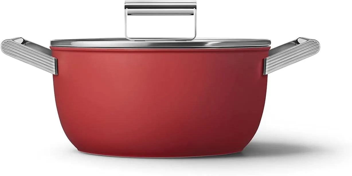 Smeg 50's Style Non-Stick 6-Piece Cookware Set Red