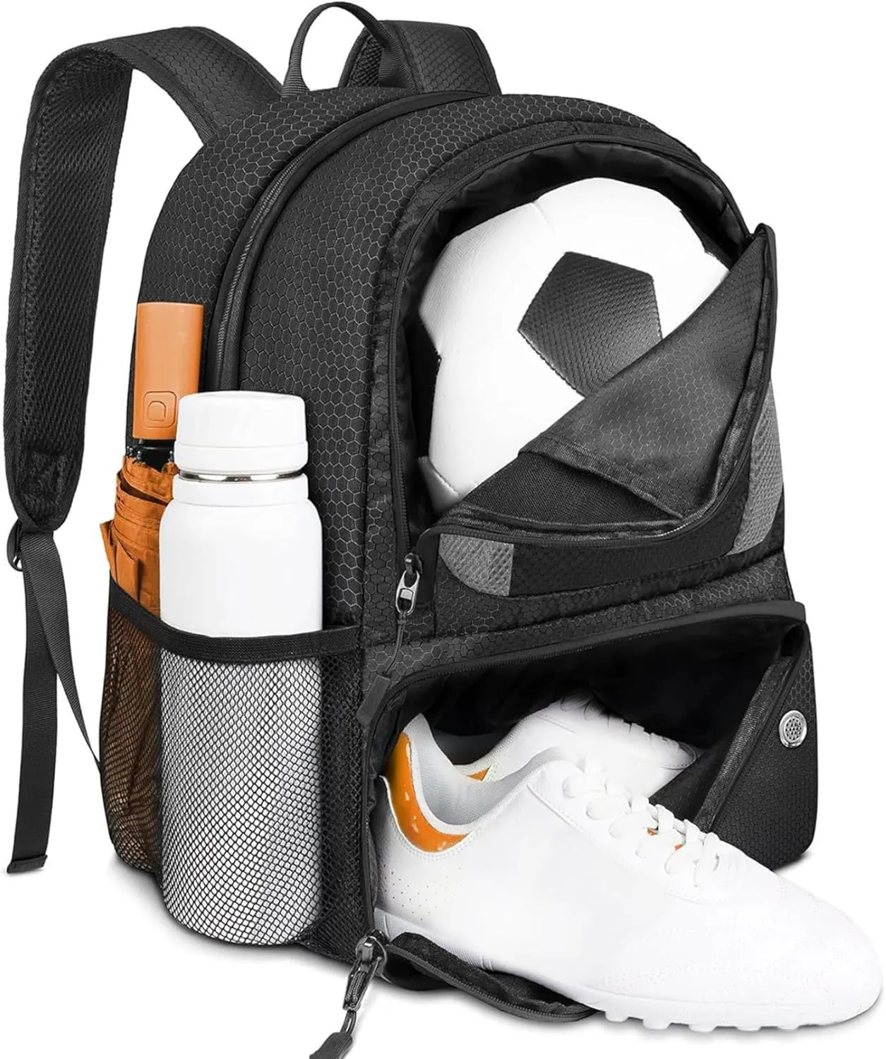 Soccer Bag-Soccer Backpack|Soccer Backpack Capacious Soccer Bag with Ball & Shoes Compartment, Breathable Multi-Use Volleyball Backpack for Carrying Soccer, Basketball, Football