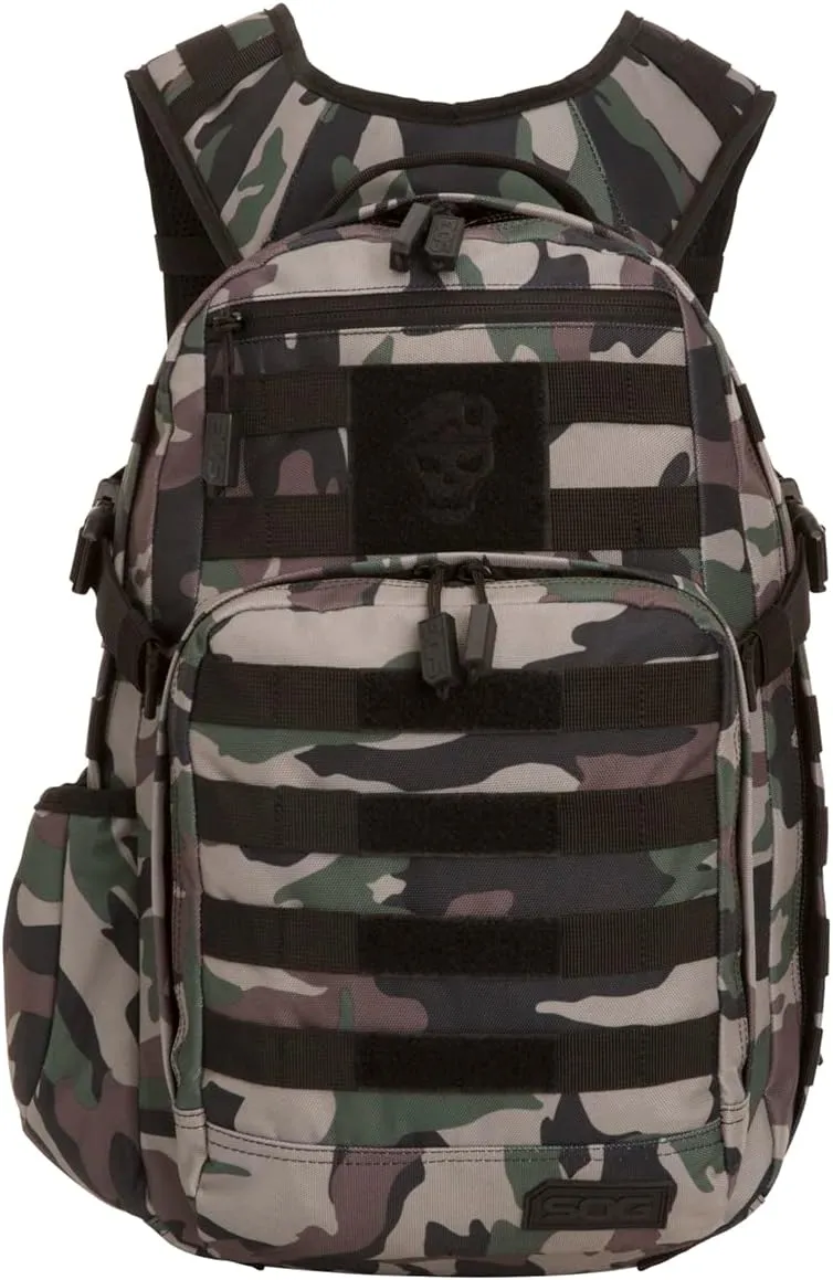 SOG Tactical Backpack, Woodland Camo, One Size