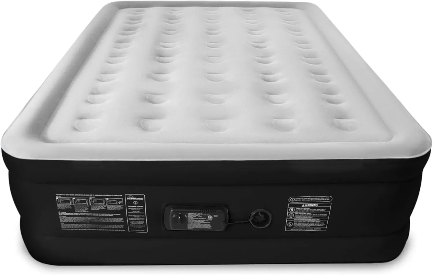 SoundAsleep Dream Series Luxury Air Mattress with ComfortCoil Technology & Built-in High Capacity Pump for Home & Camping- Double Height, Adjustable, Inflatable Blow Up, Portable - Queen Size