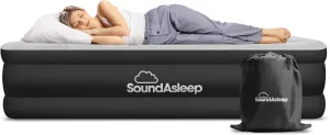 SoundAsleep Dream Series Luxury Air Mattress with ComfortCoil Technology & Built-in High Capacity Pump for Home & Camping- Double Height, Adjustable, Inflatable Blow Up, Portable - Queen Size
