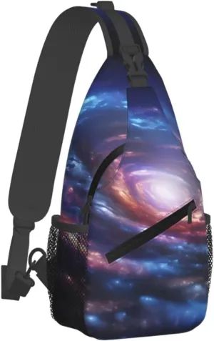 (Space Spiral Cosmic Energy) Crossbody Chest Bag For Men Women Lightweight Sling Backpack Adjustable Shoulder Bag For Travel Outdoor Daily Use
