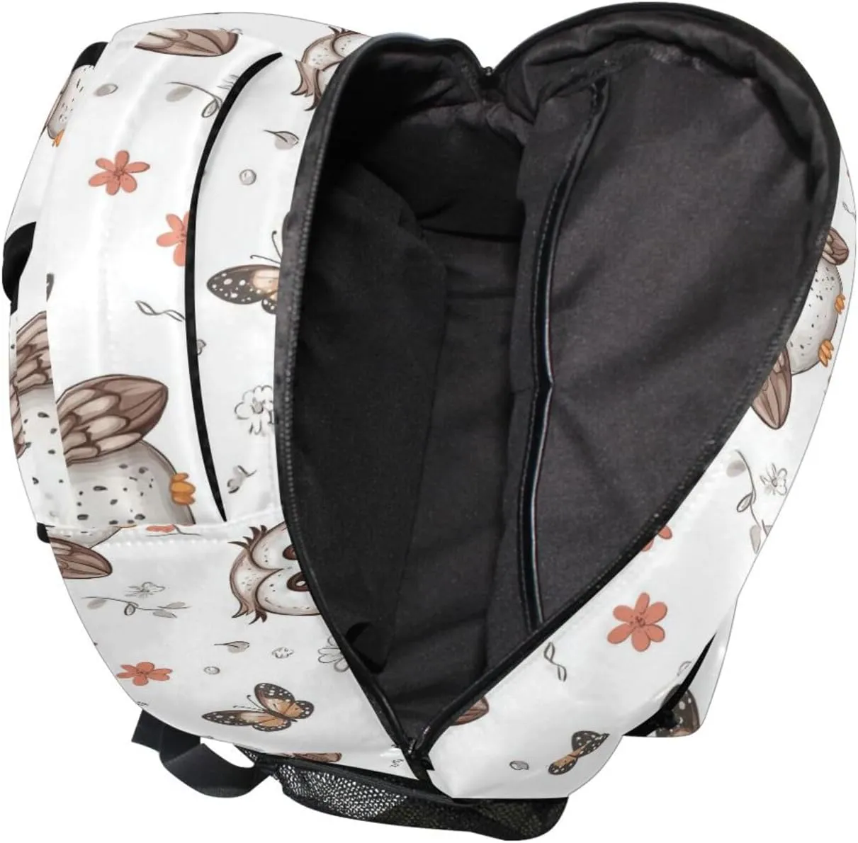 Sport Backpack for Teenager Fashion Outdoor Backpack with Chest Strap for Business Work College Travel Trip Cartoon Sweet Owl White