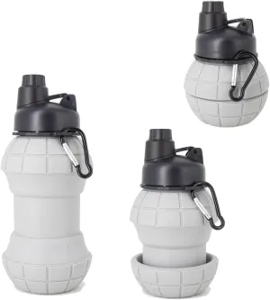 Sports Water Bottles, BPA-Free Plastic, 32 oz Capacity (Grey 2-piece set)