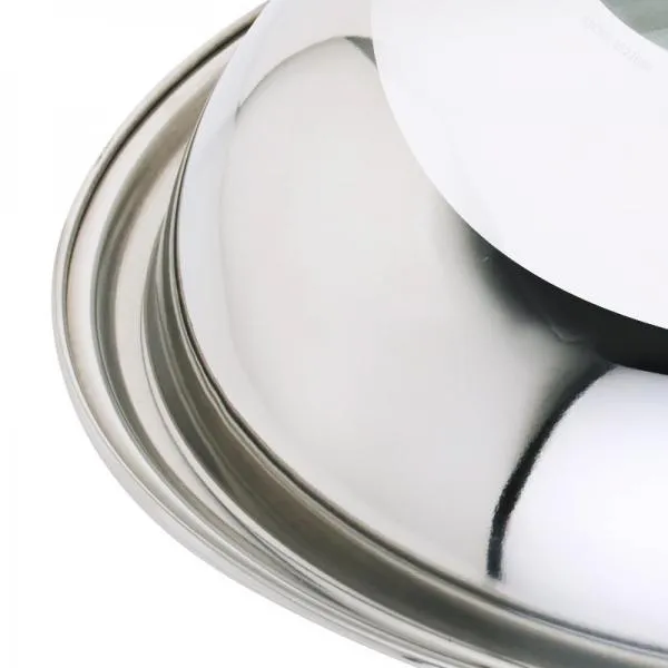 Stainless Steel Cooking Pan Cover Visible Replaced Lid for Frying Wok Pot - 32cm