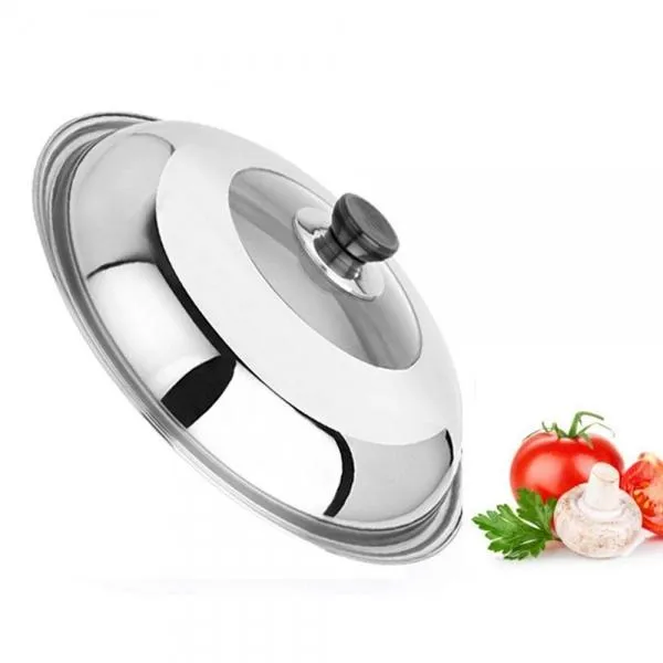 Stainless Steel Cooking Pan Cover Visible Replaced Lid for Frying Wok Pot - 32cm