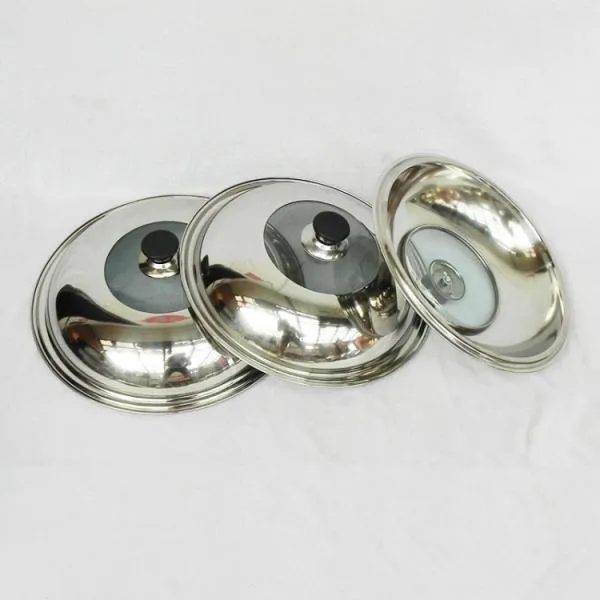 Stainless Steel Cooking Pan Cover Visible Replaced Lid for Frying Wok Pot - 32cm