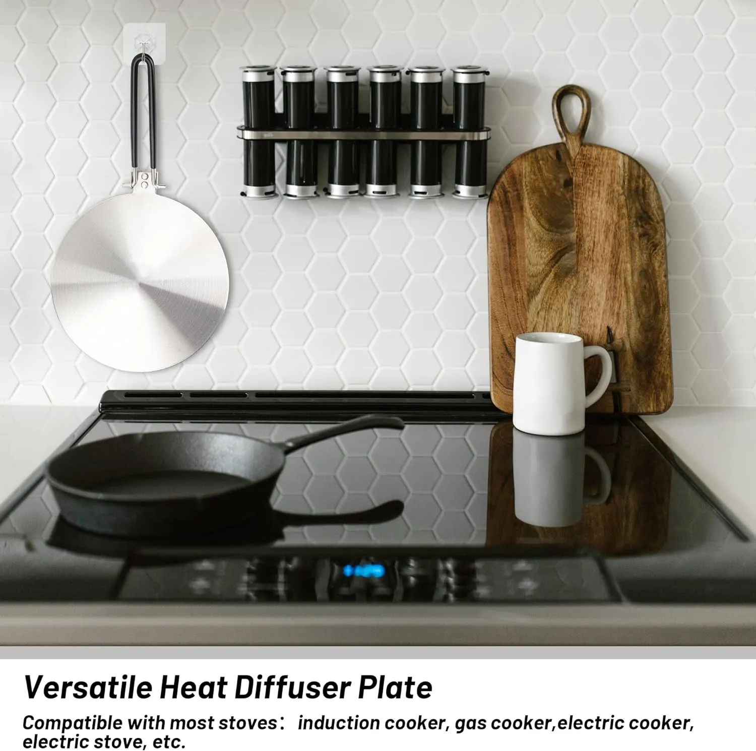 Stainless Steel Induction Adapter for Glass Cooktop 9.5" 1pc