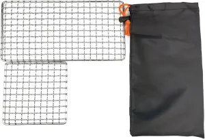 Stainless Steel Mesh Camping Grill, 2pcs Grills Backpacker Barbecue Grills, Campfire Cooking BBQ Grate, Outdoor Mesh Gear for Camping, Hiking, Backpacking, bushcraft cooking gear