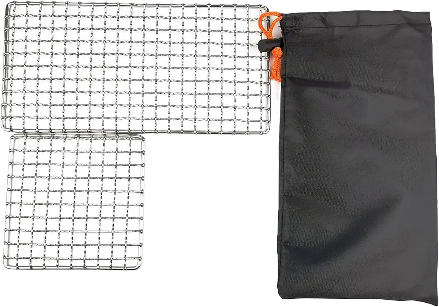 Stainless Steel Mesh Camping Grill, 2pcs Grills Backpacker Barbecue Grills, Campfire Cooking BBQ Grate, Outdoor Mesh Gear for Camping, Hiking, Backpacking