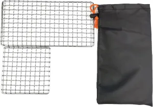 Stainless Steel Mesh Camping Grill, 2pcs Grills Backpacker Barbecue Grills, Campfire Cooking BBQ Grate, Outdoor Mesh Gear for Camping, Hiking, Backpacking