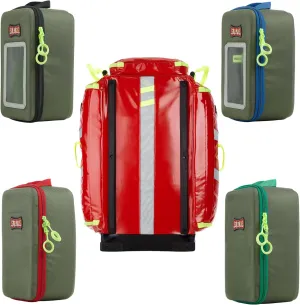 Statpacks G3  Responder   4 Cell Bundle includes Medic Backpack, Airway, IV, Universal, and Medicine Cells for EMS, Firefighters, First Responders (Red)