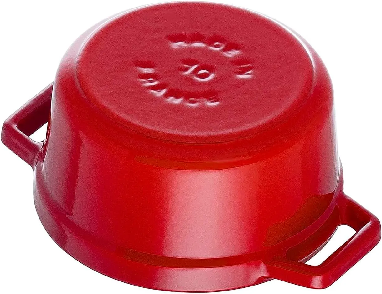 Staub Cast Iron 0.25-qt Mini Round Cocotte - Cherry, Made in France
