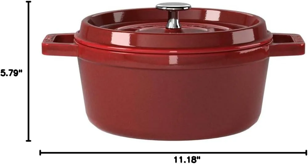 Staub Cast Iron 2.75-qt Round Cocotte - Grenadine, Made in France