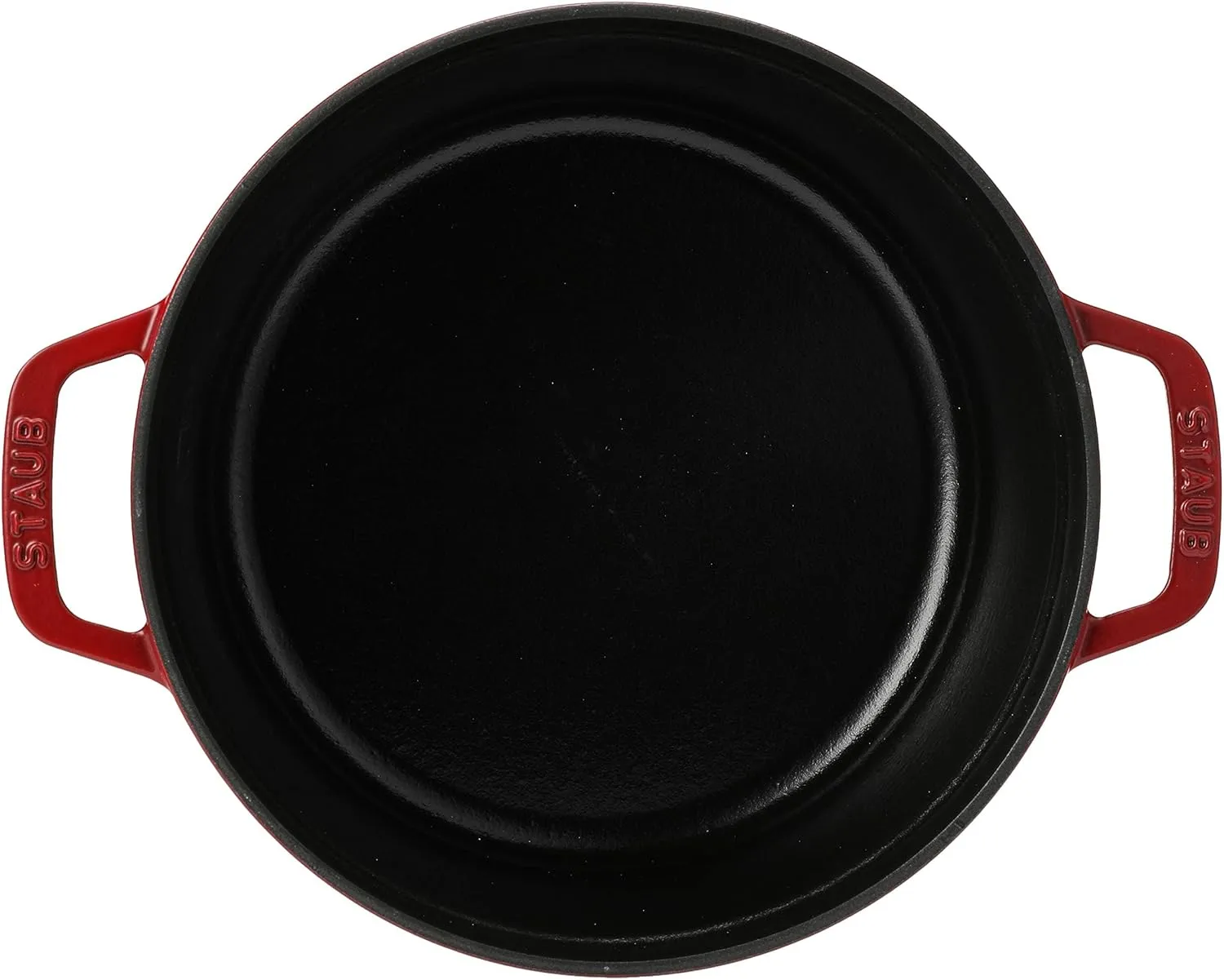 STAUB Cast Iron Dutch Oven 4-qt Round Cocotte, Made in France, Serves 3-4, Cherry