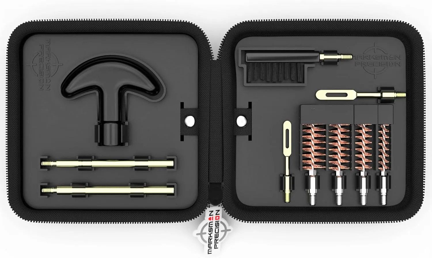 Sub Compact Pistol Cleaning Kit - Brass - .22 9mm .357 .38 .380 .40 10mm .44 and .45 Caliber Handgun Revolver - Up to 6 inch Barrel - Retail Package