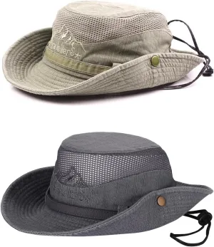 Sun Hats for Men Women Fishing Hat UPF 50 Wide Brim Boonie Hats for Safari Beach Summer UV Protection Bucket Hat