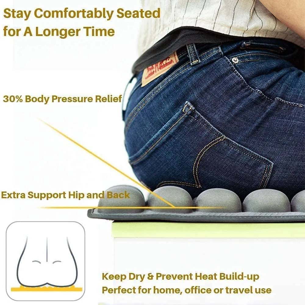 SUNFICON Air Seat Cushion Inflatable Seat Cushion Portable Car Seat Office Chair Wheelchair Pad Anti Bedsore Orthopedics Pain Pressure Relief Cushion Camping Seat Mat w Pump 18 ''x 16'' x1'' Blue