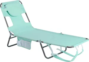 SUNNYFEEL Beach Lounge Chair, Backpack Reclining Beach Chairs Lay Flat, Sun Face Down Tanning Chair, Folding Camping Chairs Portable Camp Cot with Backpack Straps for Outdoor/Picnic/Lawn