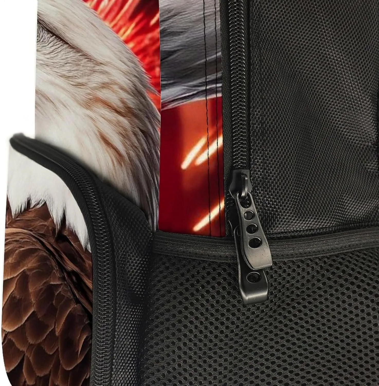Supdreamc Lightweight Rucksacks for Climbing Outdoors Walking Cycling - Large Capacity Anti-Theft Multipurpose Carry On Bag, Bald Eagle American Flag Fireworks Art Camping Outdoor Backpack