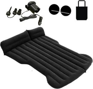 SUV Air Mattress, Car Air Mattress Compatible with Tesla Model Y, Camping Bed for Car Backseat, Inflatable Sleeping Pad with Pump, Truck Jeep Travel Bed for Camping Road Trip (Black)
