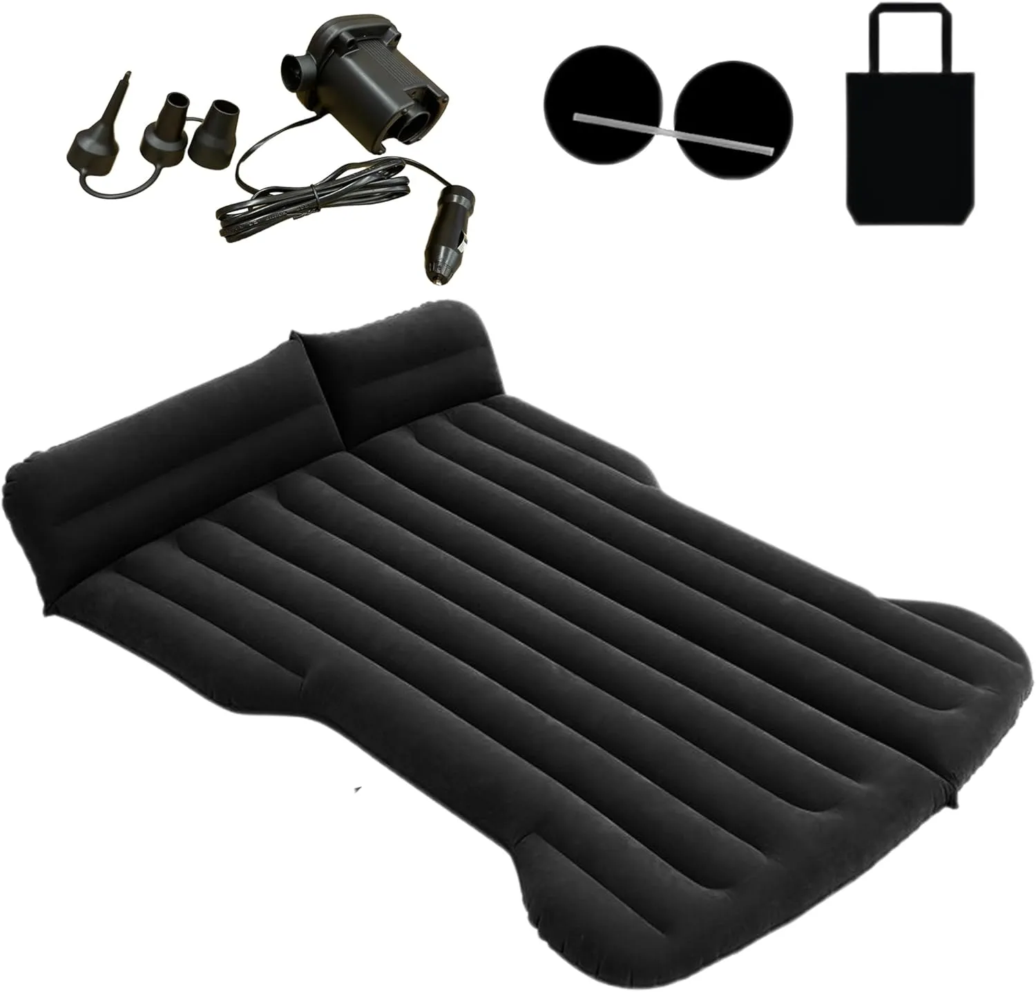 SUV Air Mattress, Car Air Mattress Compatible with Tesla Model Y, Camping Bed for Car Backseat, Inflatable Sleeping Pad with Pump, Truck Jeep Travel Bed for Camping Road Trip (Black)
