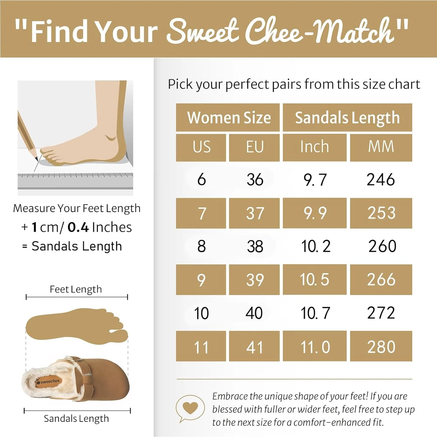 Sweechee Women's Cork Footbed Clogs with Soft Fur Lining, Comfortable Shearling Slippers Women's for Winter
