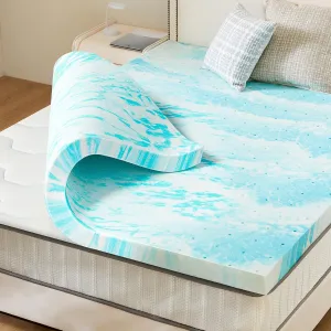 Sweetcrispy Mattress Topper King, 3 Inch Thick Memory Foam Gel Infused Cooling Toppers Pad for King Size Bed, Sleeper Sofa, RV, Camper, CertiPUR US Certified, Ventilated and Breathable