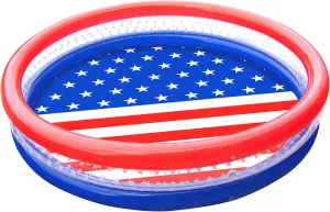 SWIMLINE Americana 3 Ring Kiddie Pool 60'' X 12'' | For Kids Toddlers Children Adults| Ball & Sand Pit Outdoor Indoor Garden Backyard Summer Fun | Blow Up Thick Durable Inflatable Splash Pad Sprinkler