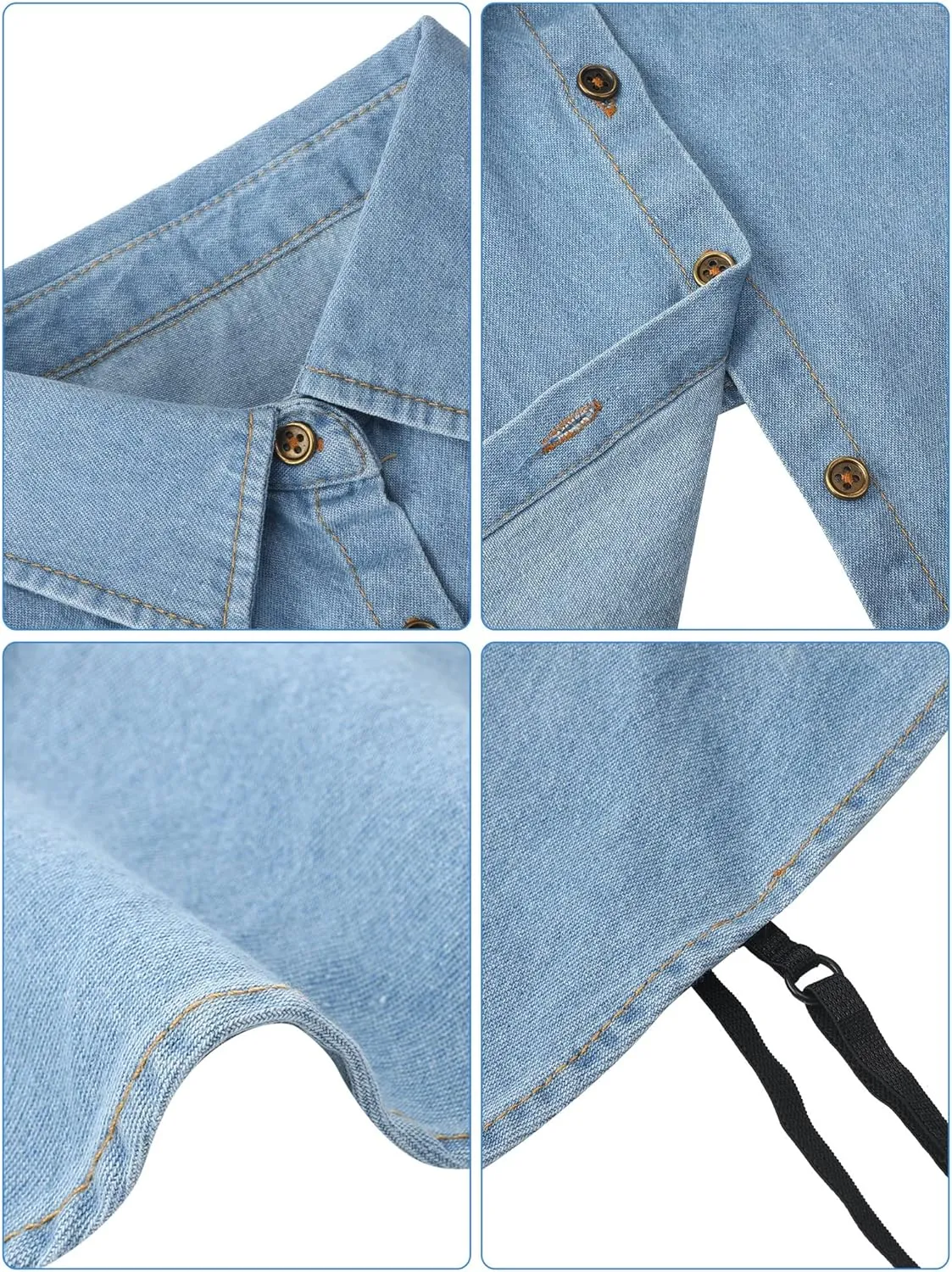 Syhood 4 Pcs Fake Collar Detachable False Dickey Collar Half Shirts Round for Women Outfits