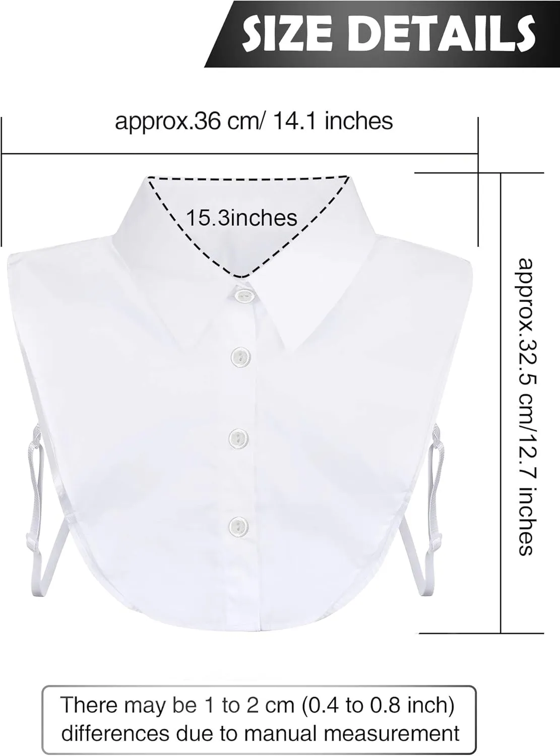 Syhood 4 Pcs Fake Collar Detachable False Dickey Collar Half Shirts Round for Women Outfits