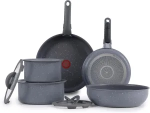 T-fal Ingenio Essentials Cookware Set with Detachable/Removable Handle 11 Piece, Granite Titanium Non Stick, Oven Broiler Safe 500F, Stackable, Pots and Pans Set, Frying Pans, Dishwasher Safe, Gray