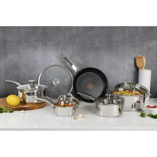T-fal Unlimited Platinum 10 Piece Stainless Steel Non-stick Cookware Set-H868SA54