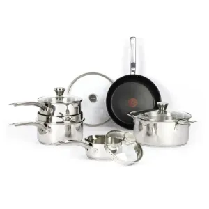 T-fal Unlimited Platinum 10 Piece Stainless Steel Non-stick Cookware Set-H868SA54