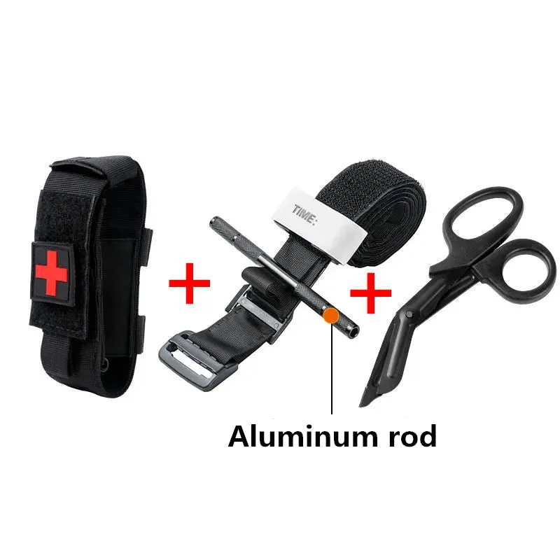 Tactical First Aid Military Tourniquet - Rotary Pressure CAT with Aluminum Rod for Hiking, Camping, and Survival