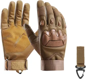 Tactical Gloves for Men Touchscreen Motorcycle Gloves with Hard Shell Leather Palm Padding for Outdoor Sports Motorcycle Cycling Tactical Airsoft Paintball Hunting Hiking Camping Climbing