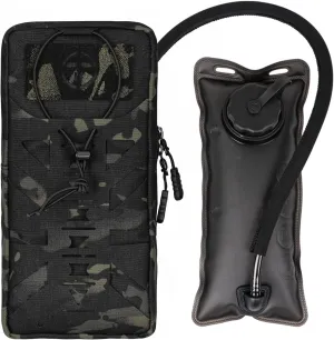 Tactical Hydration Pouch with Inner Bladder for 1L Water Bag Laser Cut MOLLE Hydration Pouch for Hiking Biking Running and Climbin 500D Nylon