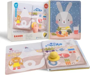 Taf Toys water reveal pad with Magic Stamp Interactive Reusable Water-Reveal Activity book for Toddlers 18 month, Non-Toxic & Quick-Drying Baby water magic for Toddler and Infants, Perfect Shower Gift